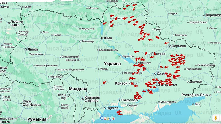    Украина обновила рекорд по атакам дронов. Скриншот с ТГ-канала "Военкоры Русской весны"
