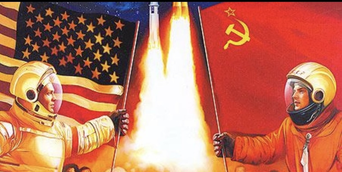 Развитие событий происходило во времена космической гонки СССР и США