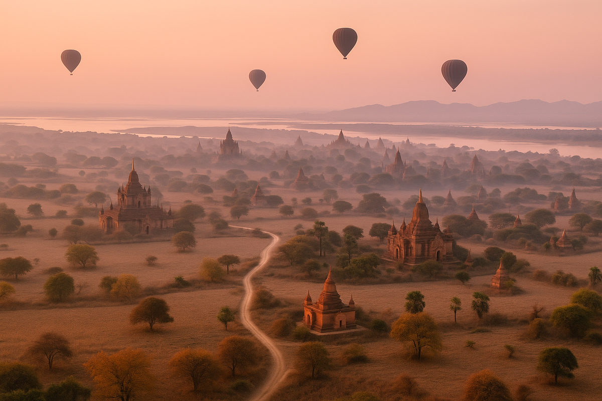 Баган — это не просто город, а огромная священная равнина, раскинувшаяся между двумя реками
