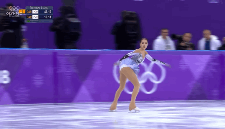 Алина Загитова. Каскад тройной лутц+тройной риттбергер (3Lz+3Lo)