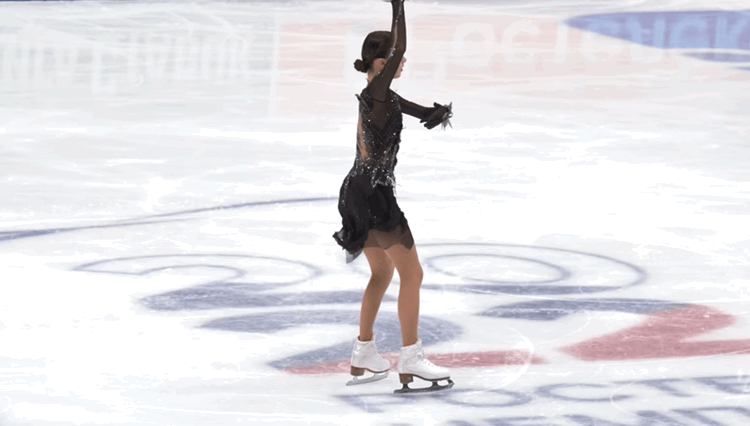 Анна Щербакова. Каскад тройной лутц+тройной риттбергер (3Lz+3Lo)