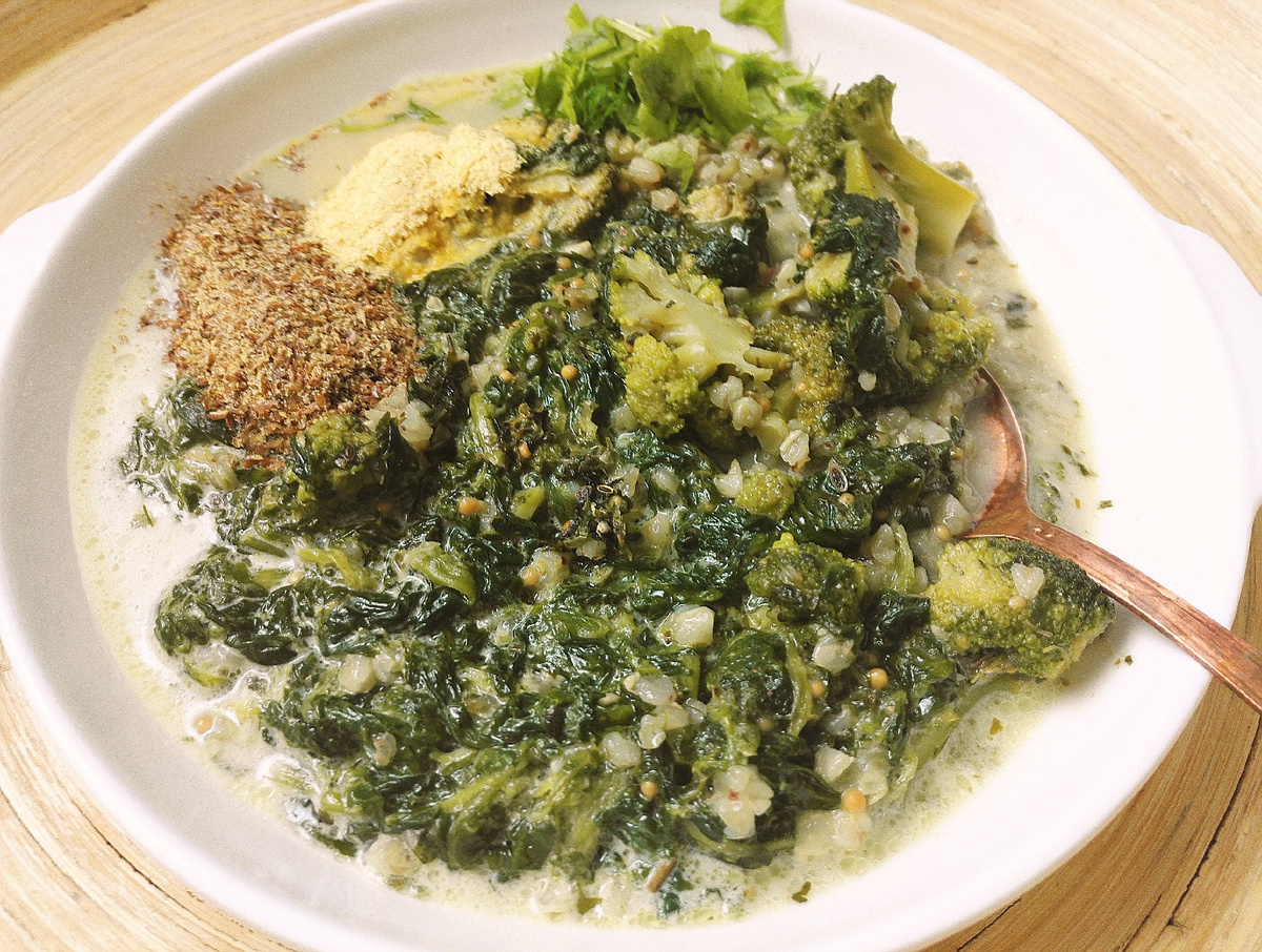 Шпинат-брокколи-зеленая гречка