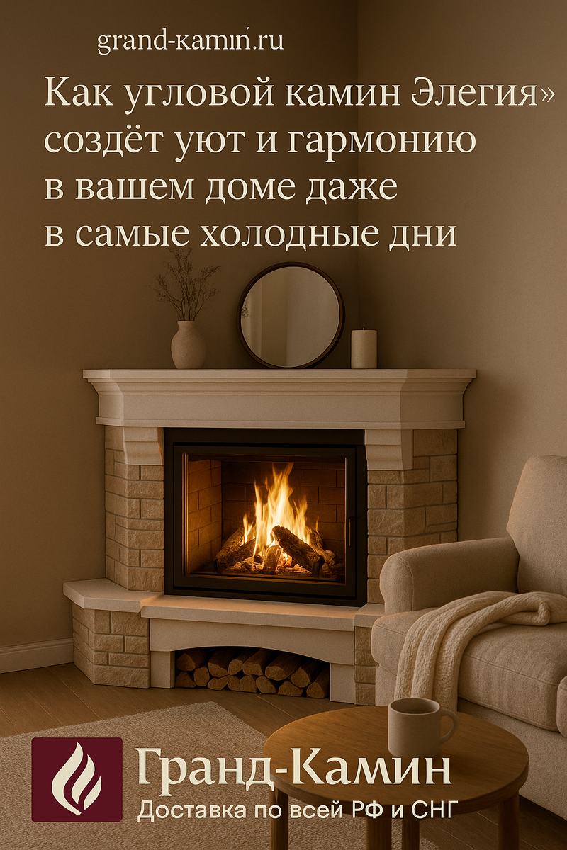    Как угловой камин "Элегия" создает уют и гармонию в вашем доме даже в самые холодные дни Kamin