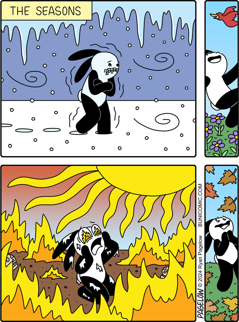 Автор не просто так сделал маленькими весенний и осенний слайд. По его мнению эти времена очень короткие, и наслаждаться ими приходится очень недолго