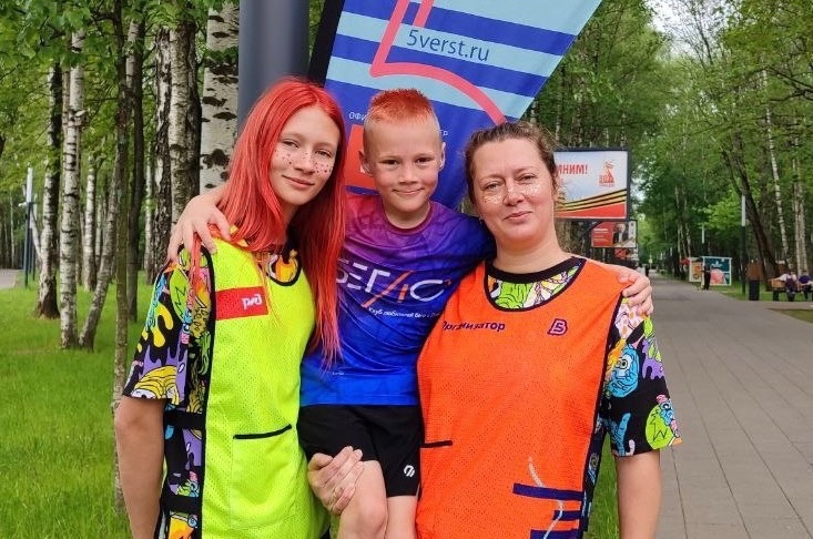 Семья Киселевых: Юлиана, Федя и мама Екатерина