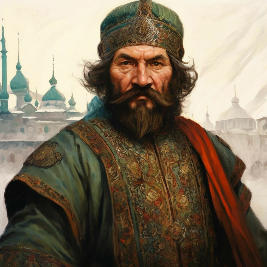 Казанский хан Ибрагим, реконструкция ИИ. 