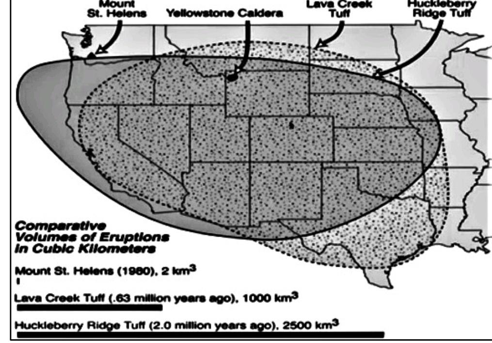 Буйство супервулкана на западе США. Во время вымирания динозавров территория также подвергалась опустошительным извержениям.
