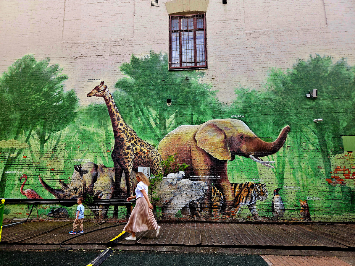  Я пытаюсь поймать для фото младшего сына в Московском зоопарке.