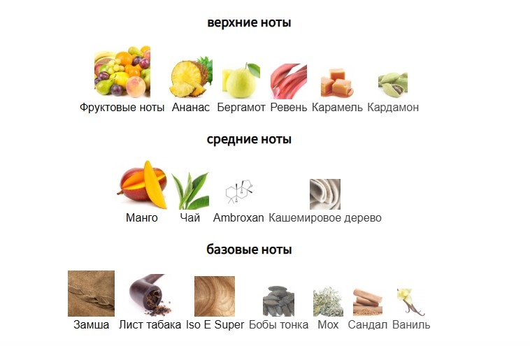 Пирамида аромата Montabaco Rio на сайте fragrantica.ru