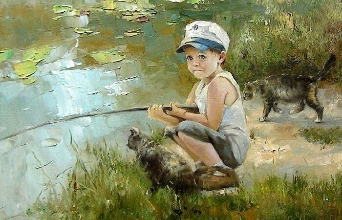 АВтор- художник Инесса Морозова "Не клюёт " Источник изображения :  Яндекс картинка.