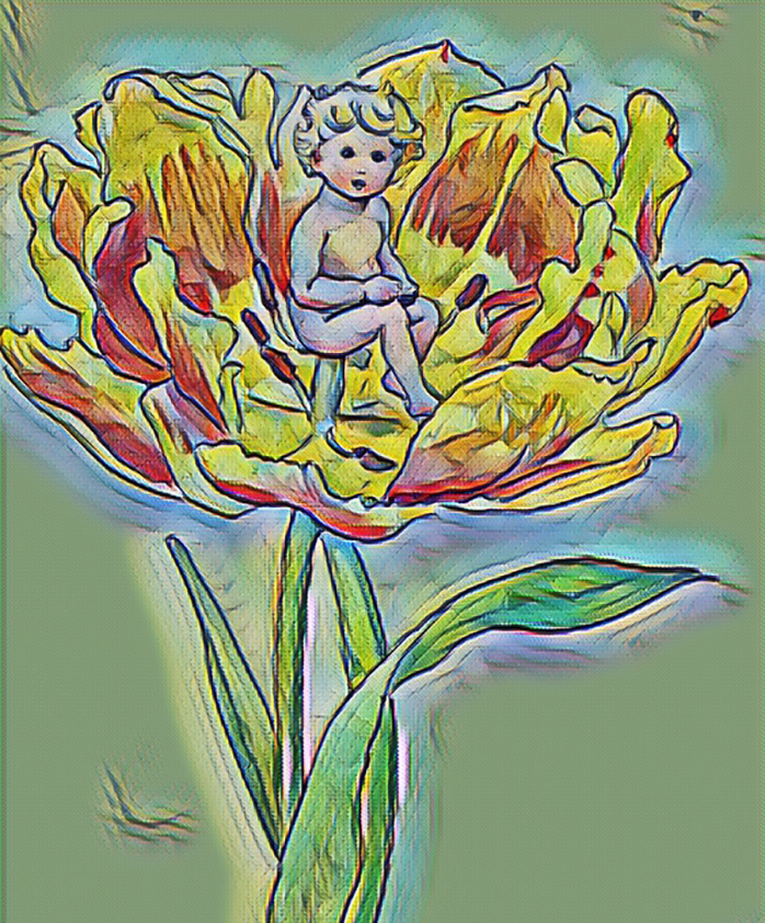 Дюймовочка на цветке