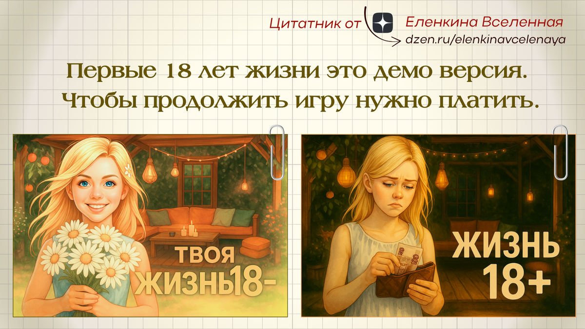 Инстинкт выживания у неё развился быстрее, чем понимание и ощущение безвозвратно убегающего времени.