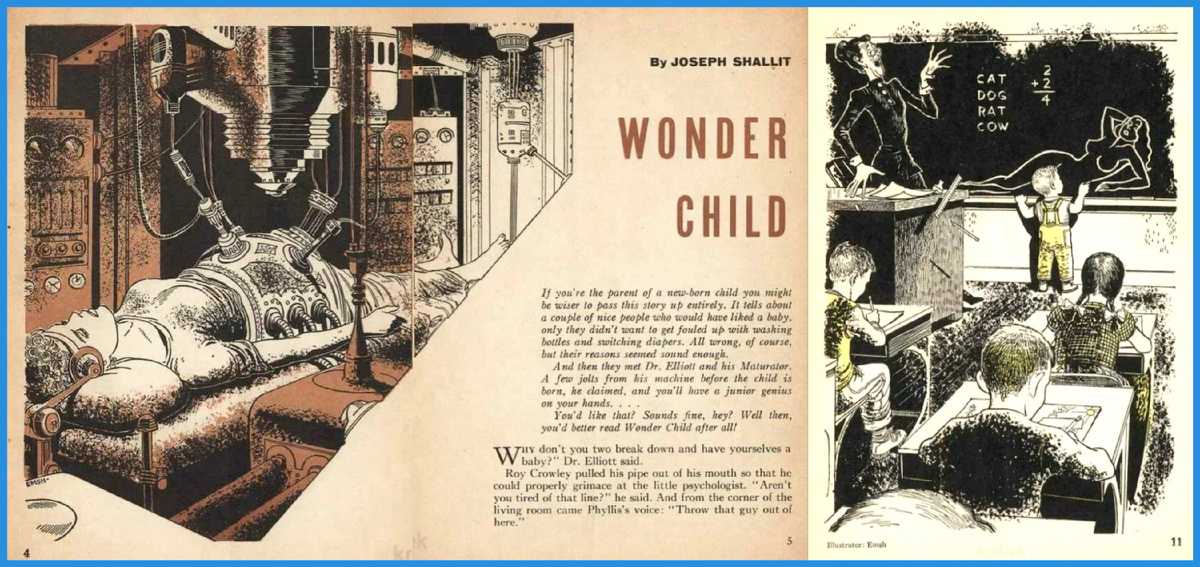 Wonder Child by Joseph Shallit, Fantastic, 1953. Illustrated by Emsh