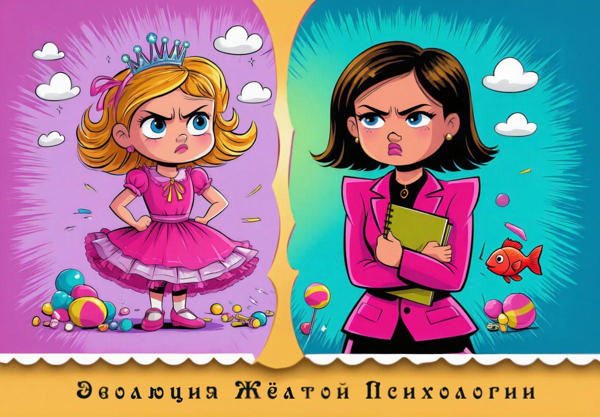 Жёлтая Психология. Она же - Популярная Психология. Капризная дама она, что обожает яркие платья и блестящие украшения. Научные термины дамочка использует словно аксессуары: как попало, но зато — красиво упакованные в яркие обёртки. (С) Игорь Кучаев, 2025 год