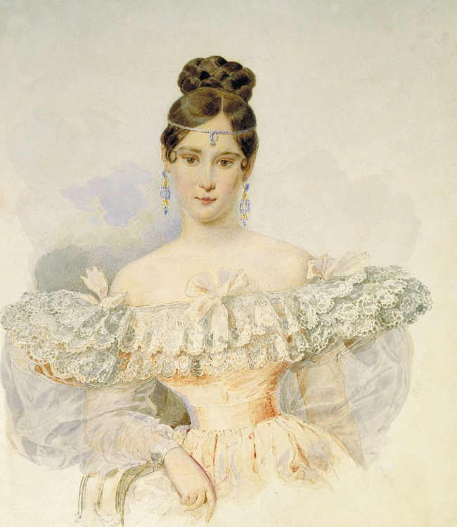 Александр Брюллов. Портрет Н.Н. Пушкиной. 1831-1832.