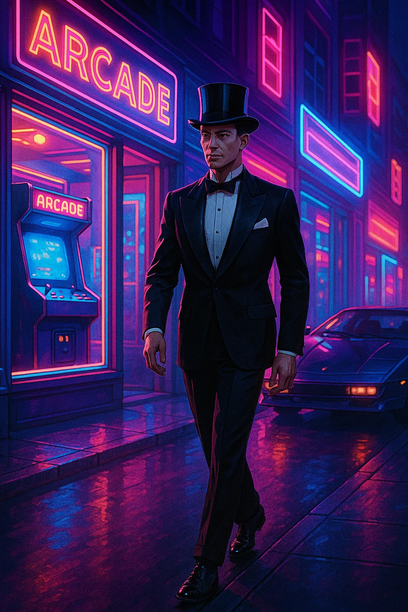 Иллюстрация «Джентльмен в цилиндре» — результат творческого тандема между мной и ИИ.