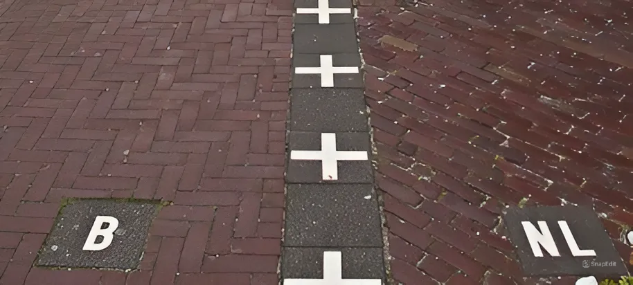 Так выглядит обозначение границы на улицах города