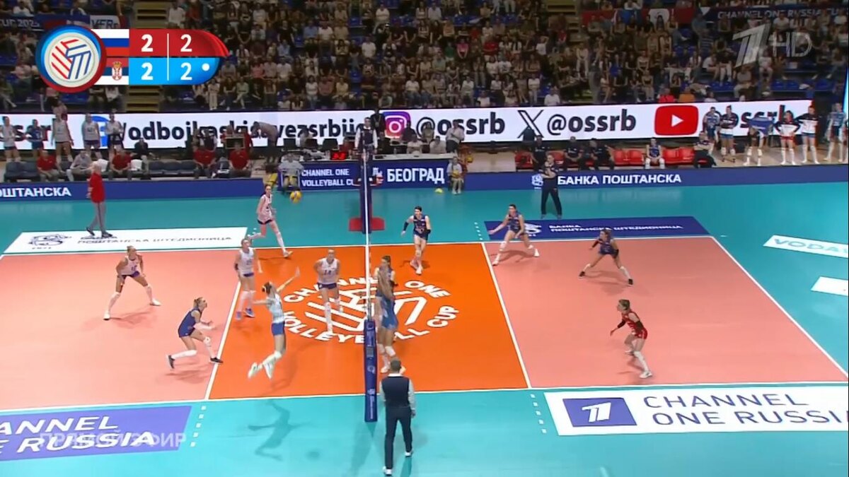 Пятый сет игры игры по волейболу между женскими командами, прошедшей 30.05.2025 на Кубке Первого канала в Белграде (Сербия). Источник фото: 1tv.ru