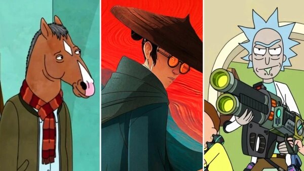Мультсериалы для взрослых — баланс между реальностью и абсурдом. Обложка © Кадр из мультфильма «Конь БоДжек», Kinopoisk, © Кадр из мультфильма «Голубоглазый самурай», Kinopoisk, © Кадр из мультфильма «Рик и Морти», Kinopoisk