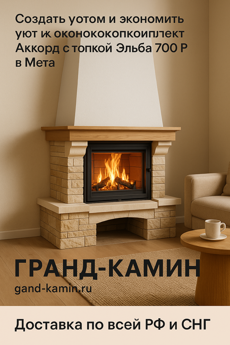    Как угловой каминокомплект Аккорд с топкой Эльба 700 П от Мета создает уют и экономит пространство в вашем доме Kamin