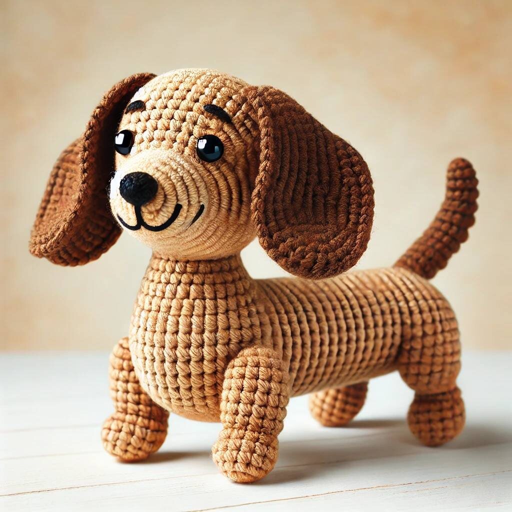 Генерация ChatGPT на запрос "вязаная крючком такса"