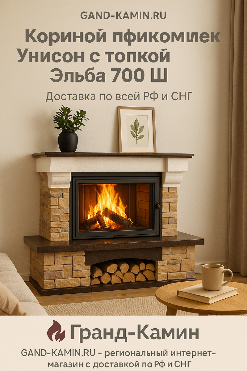    Как угловой каминокомплект Унисон с топкой Эльба 700 Ш превратит ваш дом в уютный оазис тепла и стиля Kamin