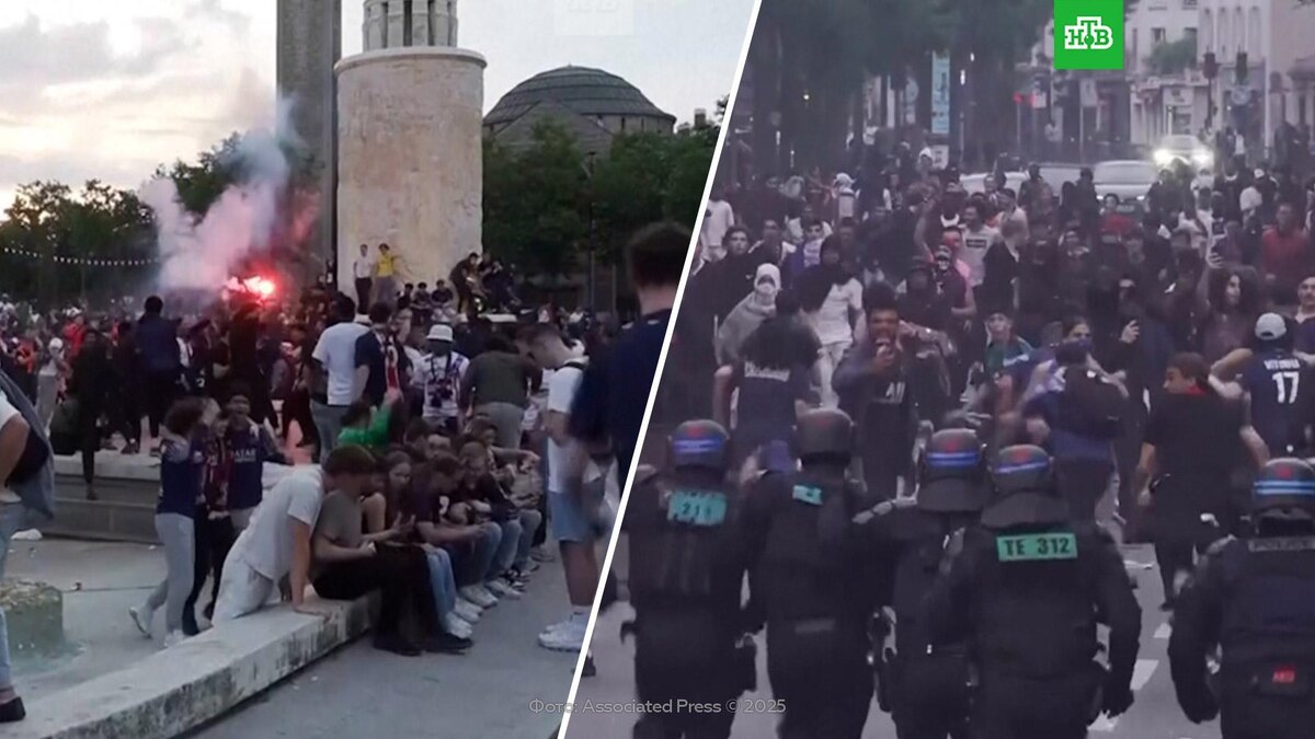    Столкновения полицейских с болельщиками ПСЖ проходят в центре Парижа