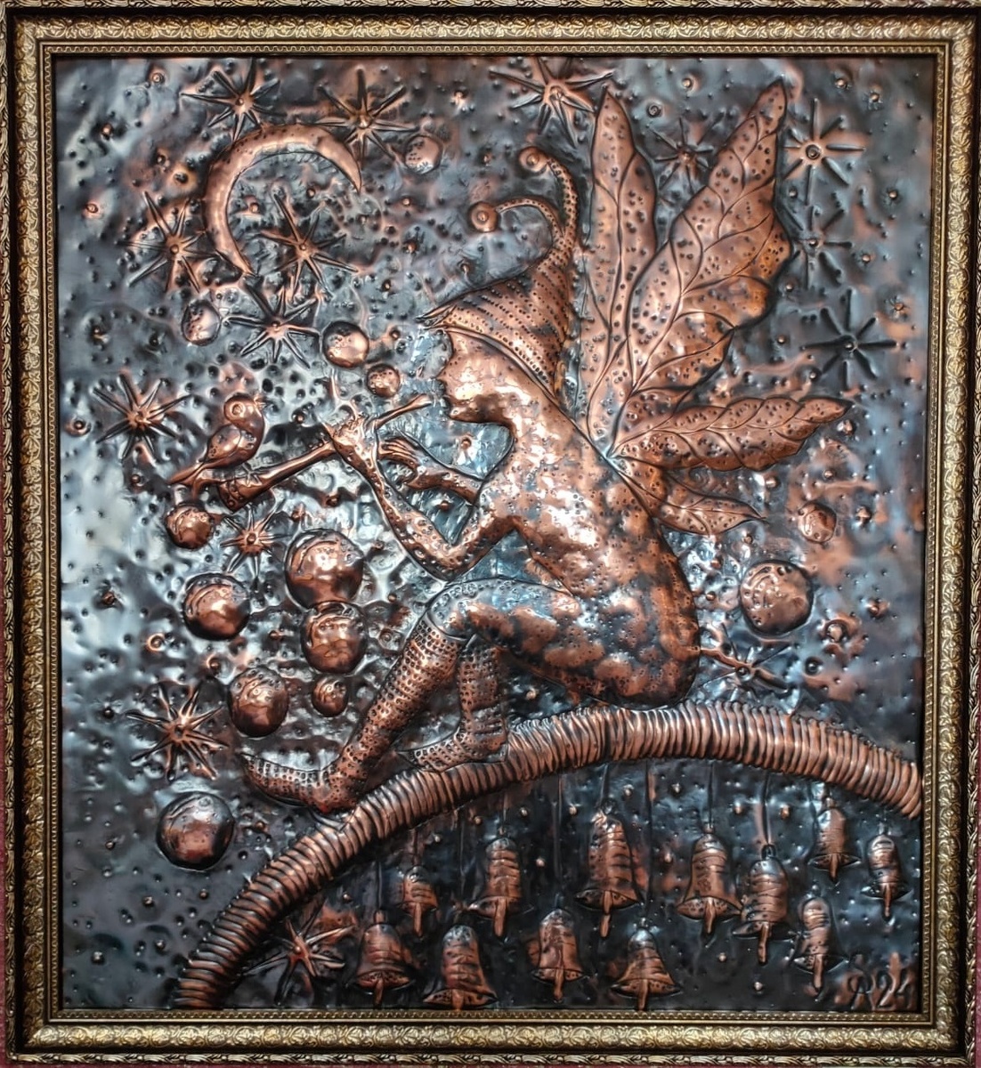 Чеканка.Панно. "Рождественские сны".Медь.60 х 75 Иркутск 2024 г.