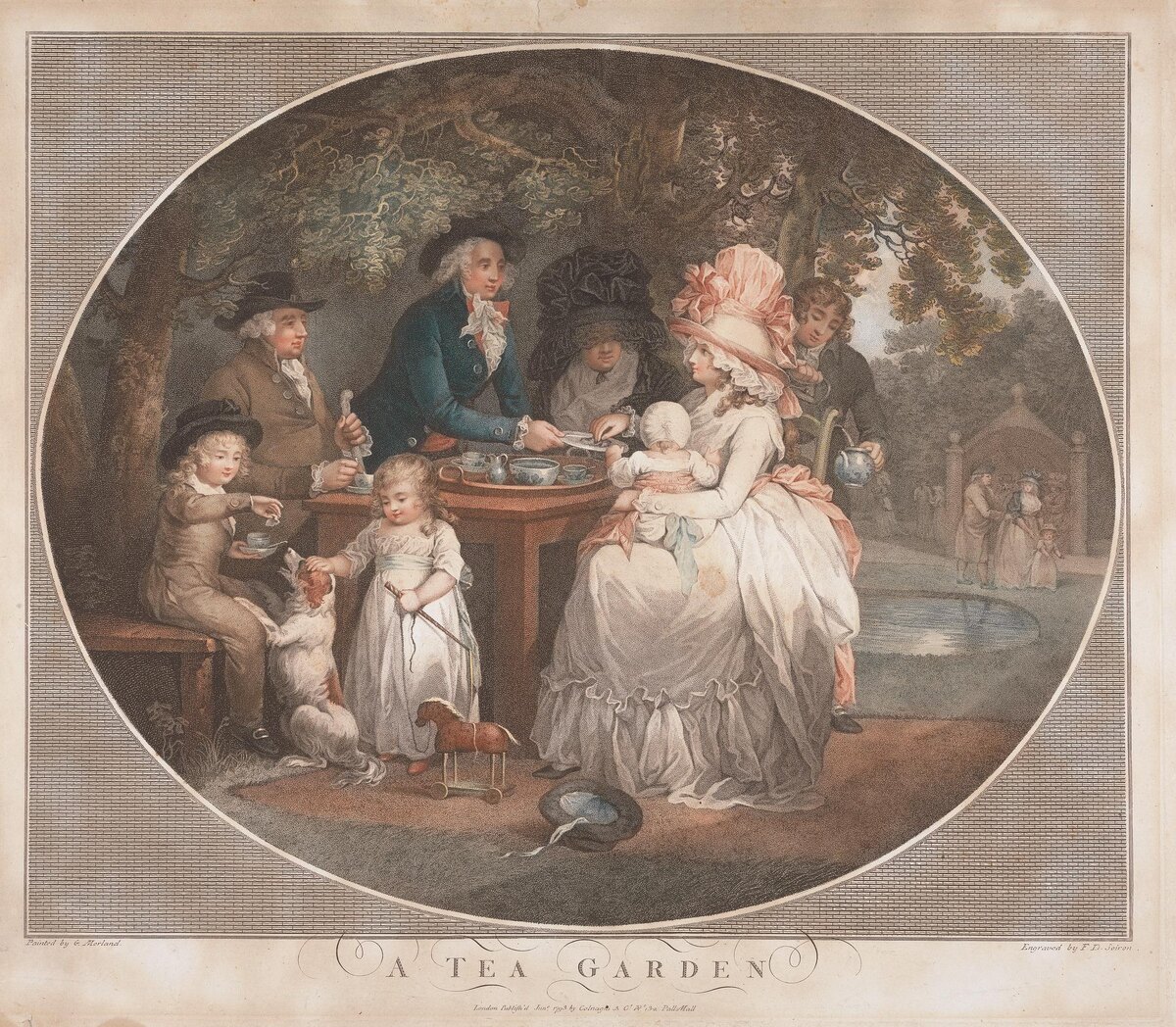 Франсуа Давид Суарон. Чайный сад. 1793. Гравюра.Йельский центр британского искусства, Нью-Хейвен 