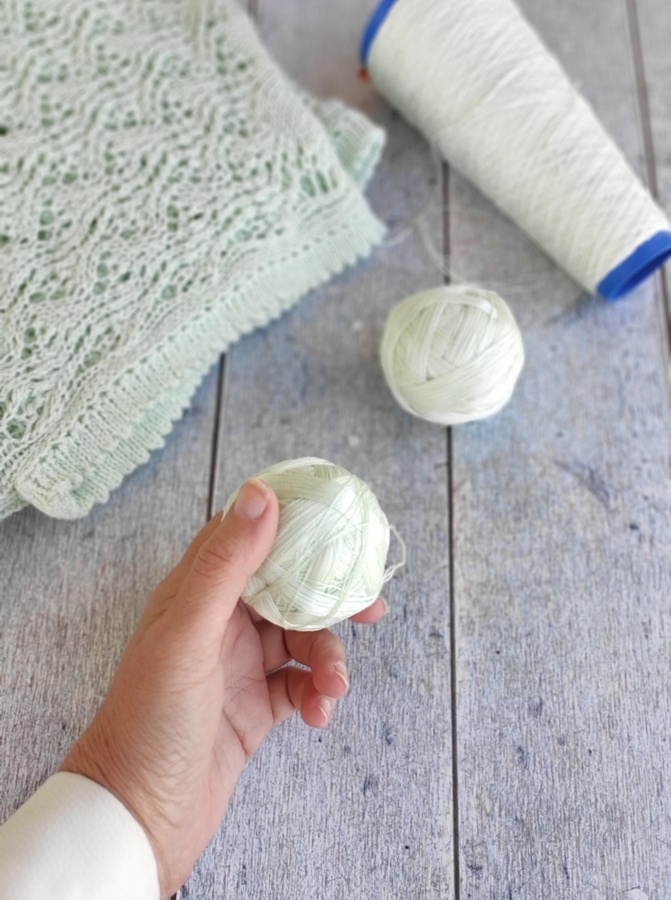 Пряжа для вязания ажурной модели.