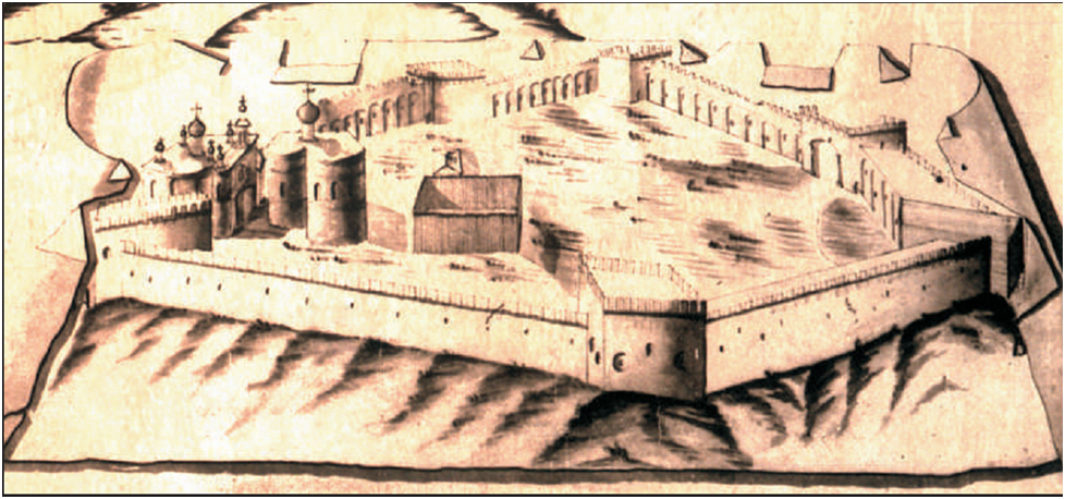 Рисунок крепости не позднее 1773 года. Рисунок не точный, но уныние запустения присутствует.