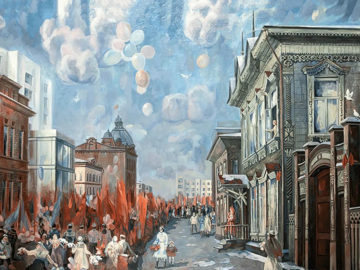 Людмила Казачек. Праздник в Томске. 1985. Томский областной художественный музей, Томск