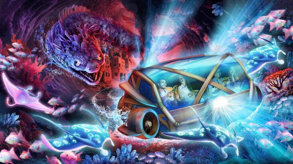 Крупнейший интерактивный аттракцион в темноте от Triotech. Into the Deep