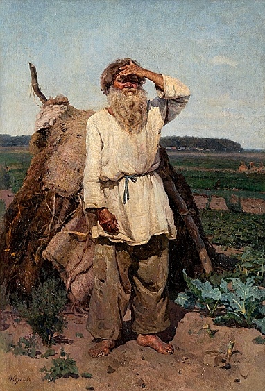 Василий Суриков, «Старик-огородник», 1882, холст, масло, 140,9 х 97,3 см, Государственный Русский музей, Санкт-Петербург