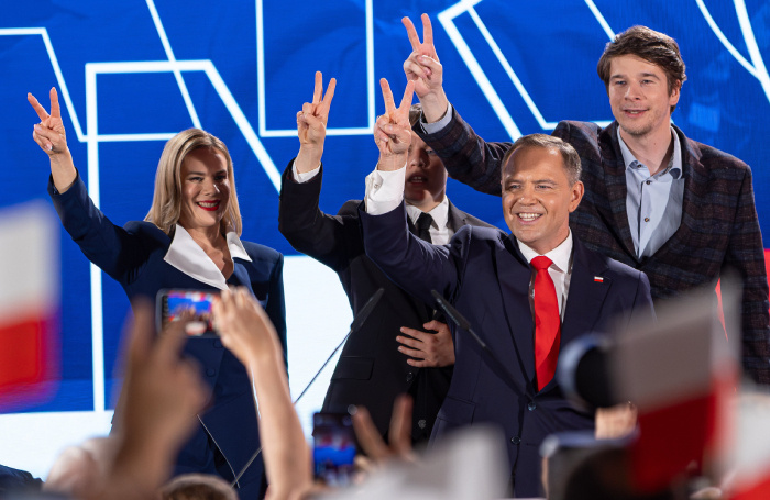    Кароль Навроцкий с супругой Мартой Навроцкой и детьми.Zuma\TASS