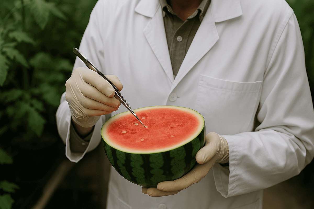    Выведение арбузов без косточек — это классическая биотехнология, не связанная с генной инженерией.