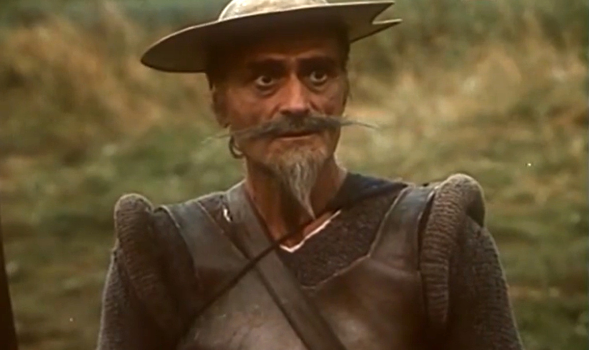 Кадр из кинофильма "Житие Дон Кихота и Санчо", 1988 г., режиссер Резо Чхеидзе, сценаристы Сулико Жгенти, Резо Чхеидзе, Марсиэль Суарес, композитор Гия Канчели (скриншот)