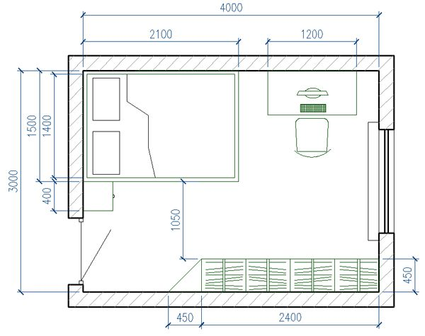Анимация картинкиРедактироватьПример плана спальной комнаты