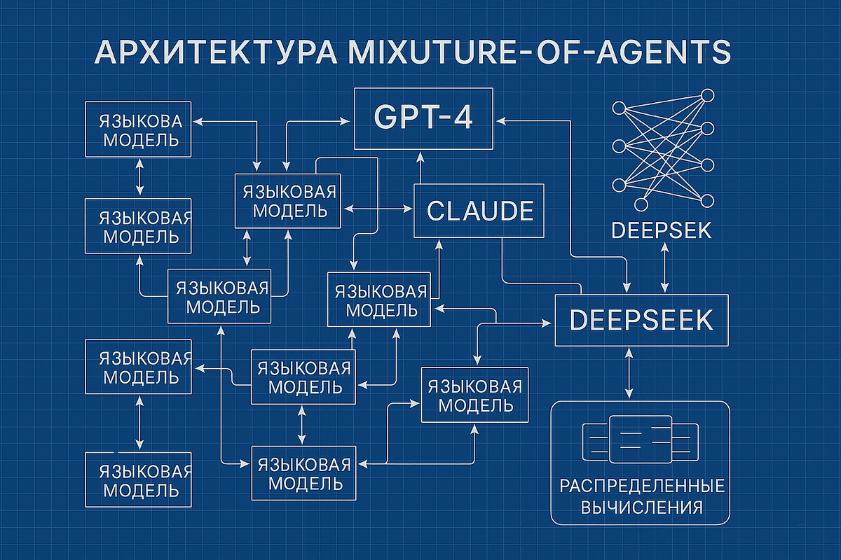 Диаграмма архитектуры Mixture-of-Agents