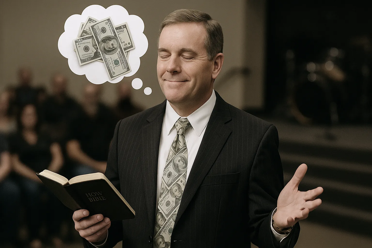 Когда проповедь — о Боге, но мысли — о пожертвованиях.