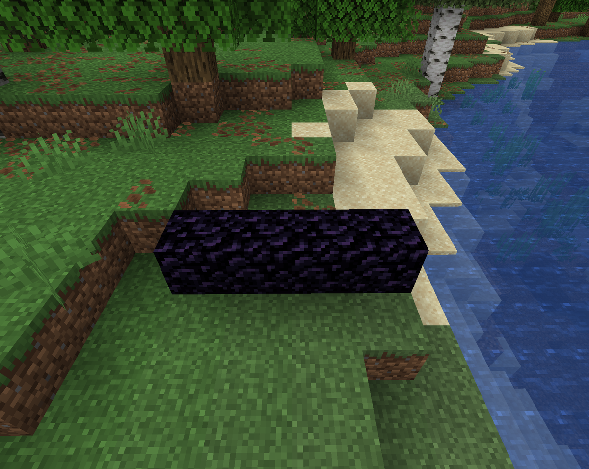 Низ рамки портала в ад в Майнкрафт