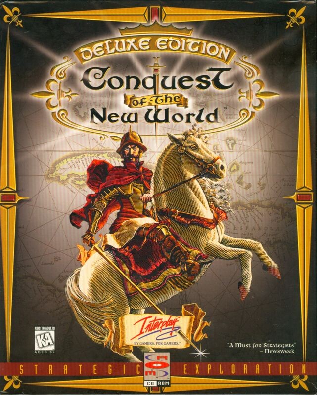 Обложка компьютерной игры Conquest of the New World, официальная, зарубежная версия