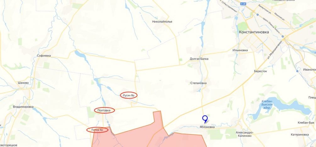    Карта СВО. Бои на Константиновском направлении.
