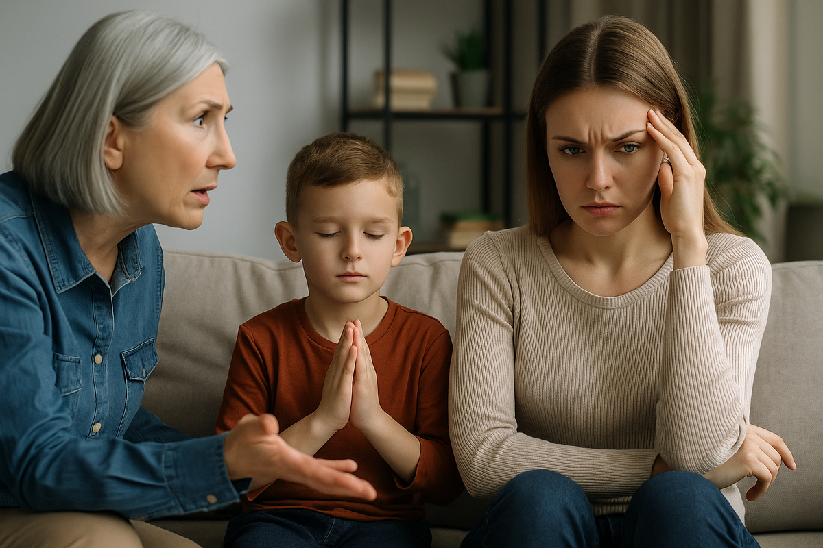 «Ты погубишь душу ребёнка!» — свекровь кричала, а я стояла сжимая зубы. Она назвала меня плохой матерью, потому что я не крещу сына...