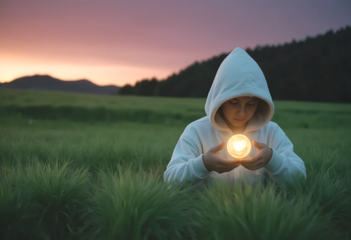 Мальчик общался со своим новым другом.