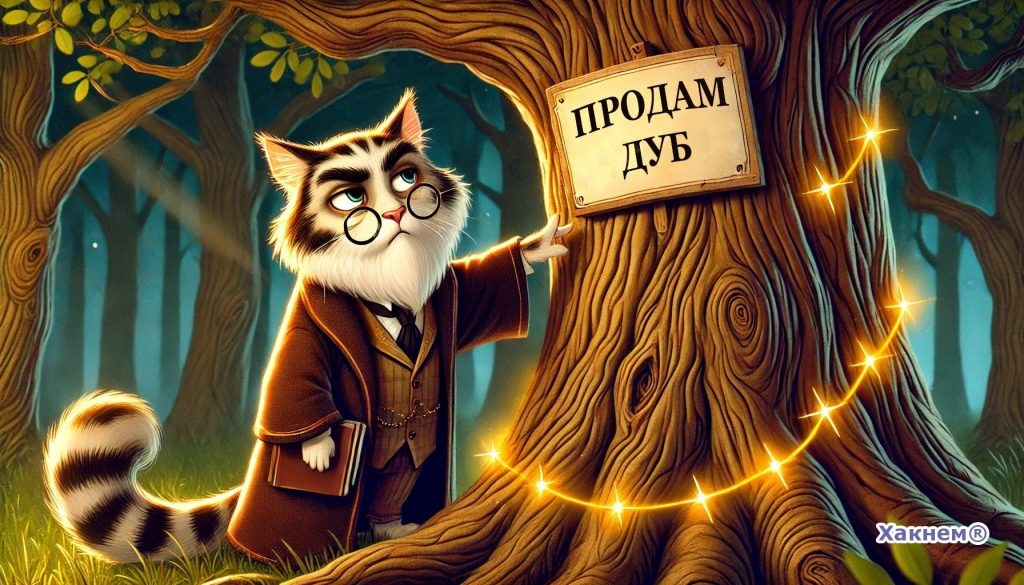 Кот учёный продаёт дуб.