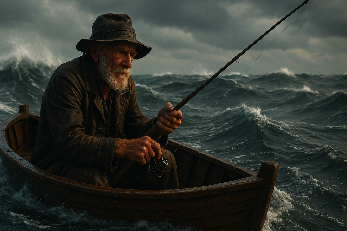 Сгенерированное изображение для "Старик и море"