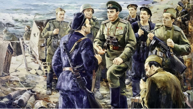 «Л.И. Брежнев на Малой земле». Картина Д.А. Налбандяна, 1975