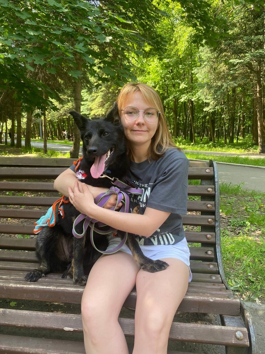 Фото с песелем от приюта "Ковчег"