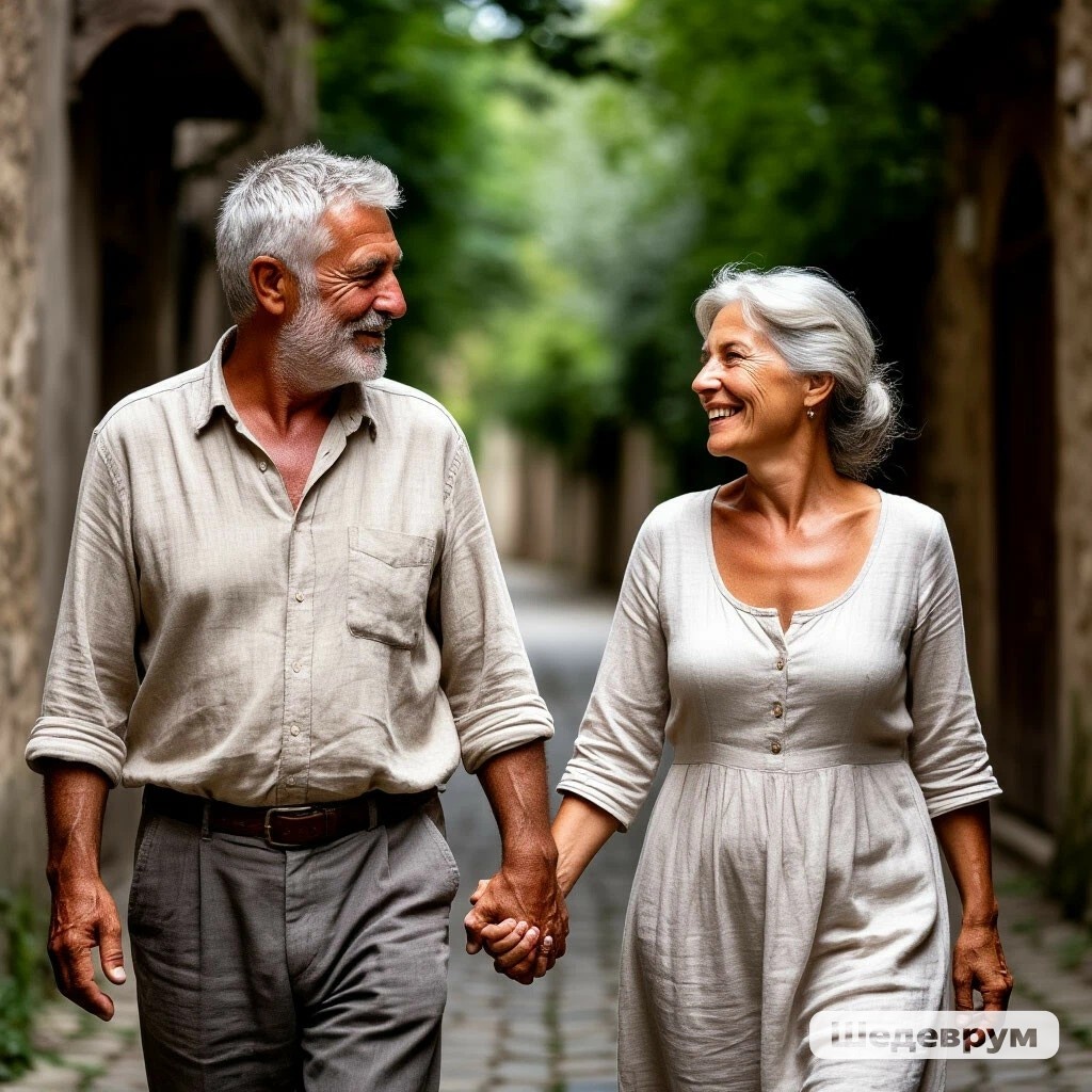 Счастливая пожилая пара от ИИ